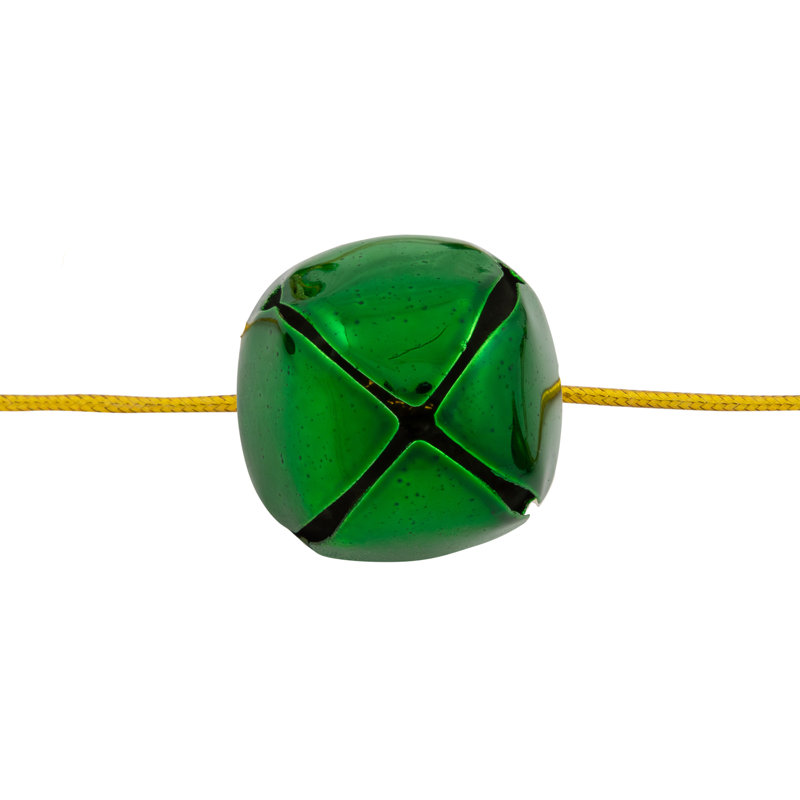 Shiny Metal Jingle Bells Christmas Garland - 7.5' - Green, Green