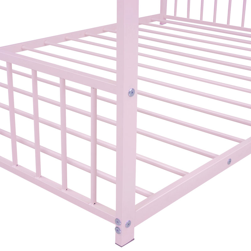 Lit simple en métal, Lit double, Rose