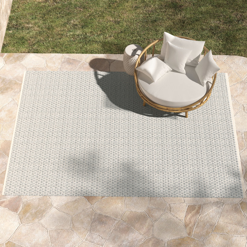 Hinton Geometric Indoor / Outdoor Rug, Rectangle 8'10" x 12'