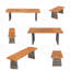 Ensemble de salle à manger d'extérieur en bois d'acacia avec table à lattes et banc pour une réception de patio durable et élégante.-234817063