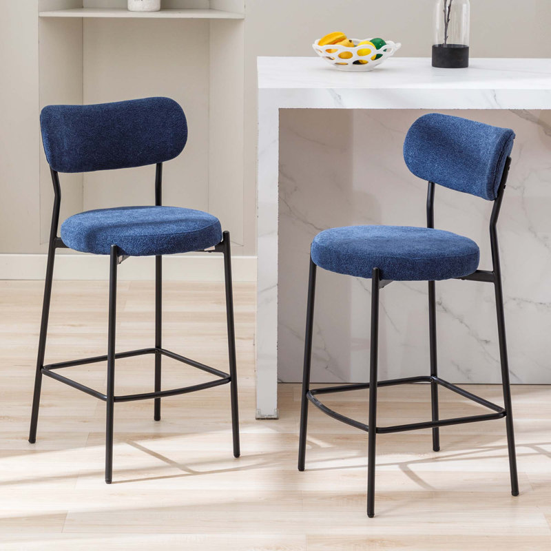 Tabourets de bar rembourrés de 26 po Medfield, Bleu