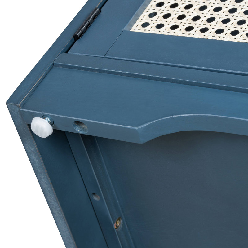 Banc de rangement pour chaussures en rotin, Marine