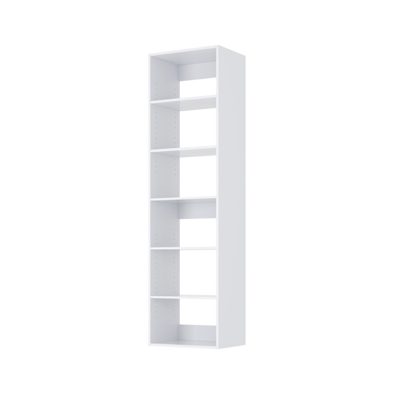 Shelf Tower Unit in White, 71.25" H x 19.5"  W x 14" D