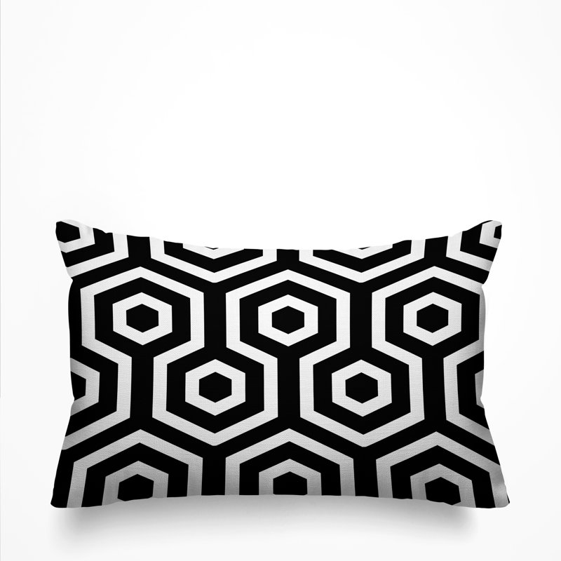 Housse et insert de coussin rectangulaire pour l'extérieur Hilton, Noir