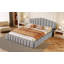 Tête de lit tapissier en velours pour lit double avec cadre de lit pour grand lit, sans sommier tapissier, bleu clair-947526763