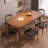Nut-Brown Rectangular Solid Wood Dining Table-1906410197