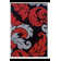 Tapis floral noir / rouge
