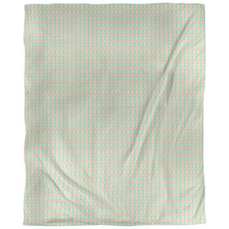 Housse de couette simple Katelyn Elizabeth, Housse de couette pour lit simple, Saumon clair / aigue-marine moyenne