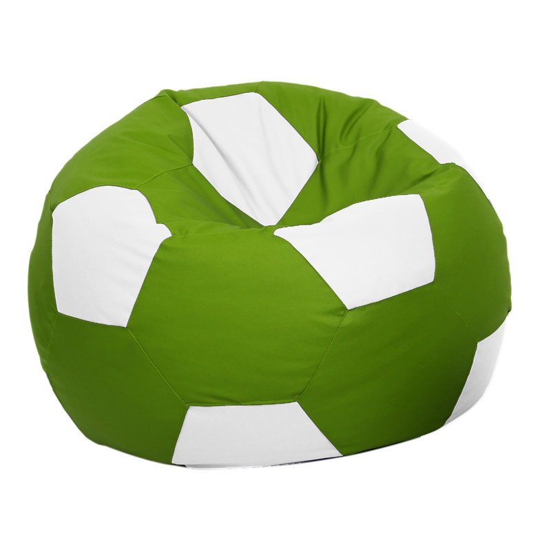 Housse pour fauteuil à billes en similicuir - rembourrage non inclus, Vert / similicuir blanc