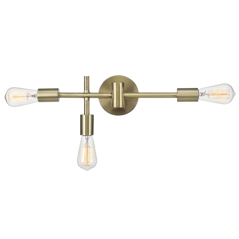 Éclairage pour salle de bain 3 lumières 18 po Jeydan, Laiton mat