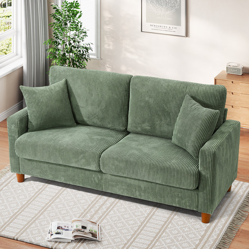 2-seater corduroy sofa, Green