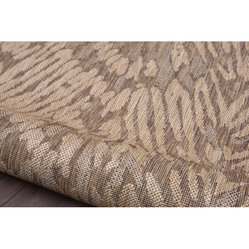 Tapis brun à imprimé animal Aashif, Rectangle 8 pi x 10 pi