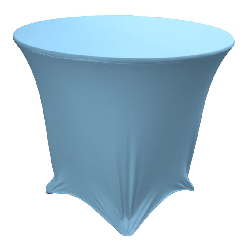 Blue Light Round Spandex Tablecloth with Reinforced Leg Pocket