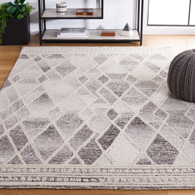 Tapis géométrique en laine touffeté à la main à motif abstrait Jonmatthew