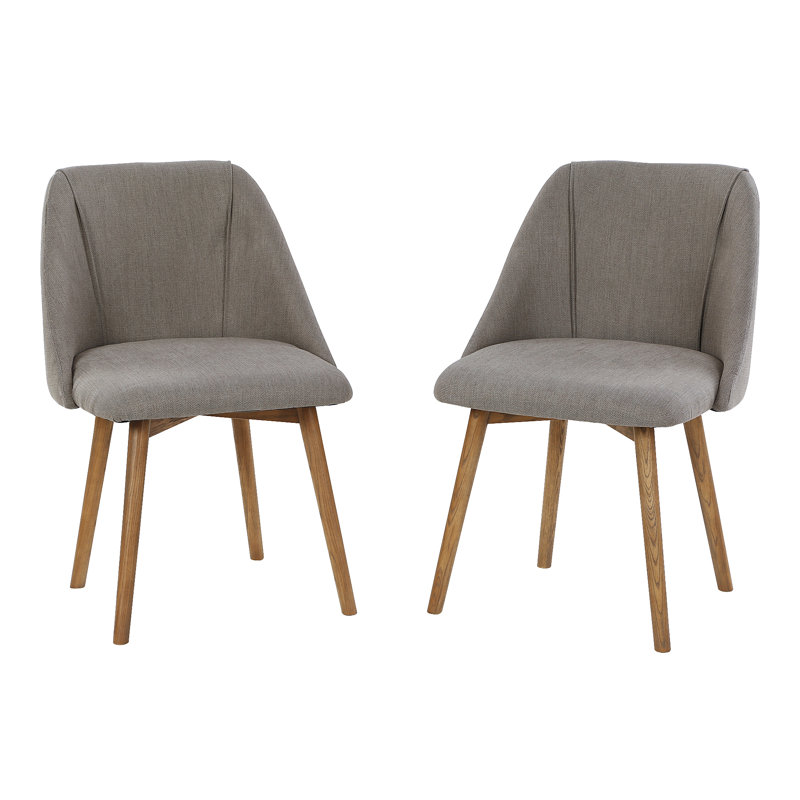 Collett 40cm H Polyester Blend Upholstered Side Chair in Grey, Neutral Grey
