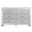 Commode, commode 6 tiroirs argent champagne