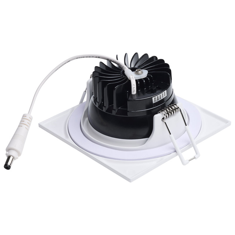 10 Watt LED Direct Wire Downlight Remote Driver CCT Selectable Dimmable Square White Finish, White