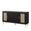 Armoire noire de 58,71 po à quatre portes. Élégante et spacieuse. Rangement spacieux. Fabriquée en plastique. Armoire noire rétro polyvalente de 58,71 po. Avec espace de rangement fonctionnel. Et pièces
