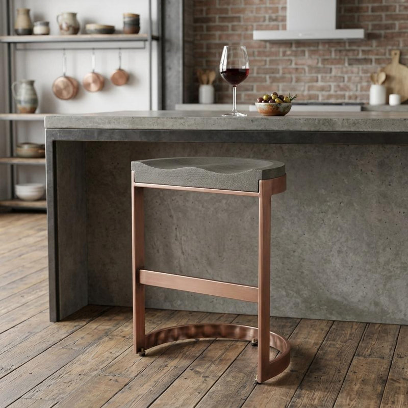 HomeRoots Counter Stool with Metal Frame