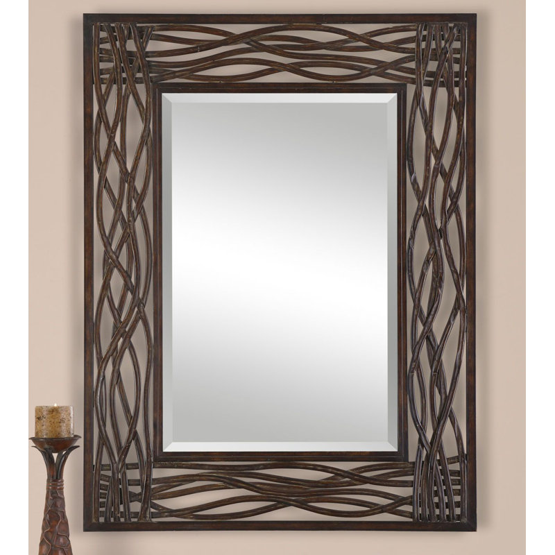 Akaysia Traditional Beveled Distressed Accent Mirror
