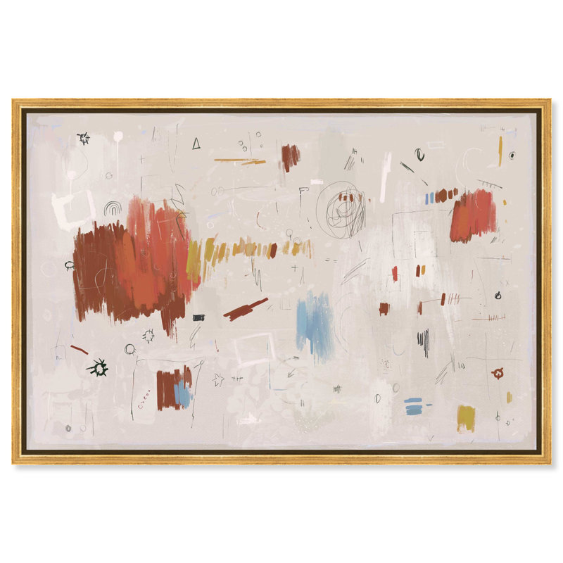 Expression Wall Canvas Abstract Print by Oliver Gal, Black Frame, 15 x 10, 17"H x 25"W, Gold Frame
