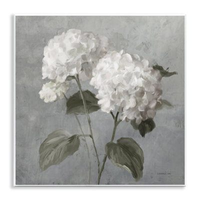  White Hydrangeas Pair Wall Plaque Art by Danhui Nai