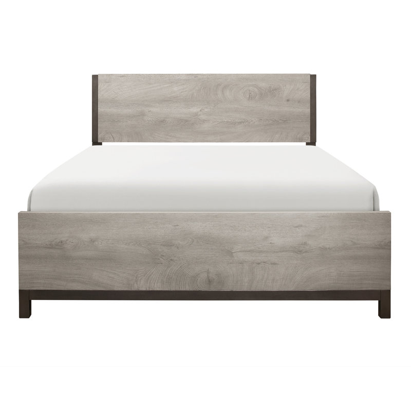 Grand lit gris - planche de bois, Grand lit