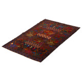 Tapis bleu marine foncé Rare War 3 pi 2 po x 4 pi 11 po
