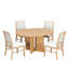 Ensemble de table de salle à manger Premium Premium en bois massif avec plateau extensible et chaises rembourrées-1599434885