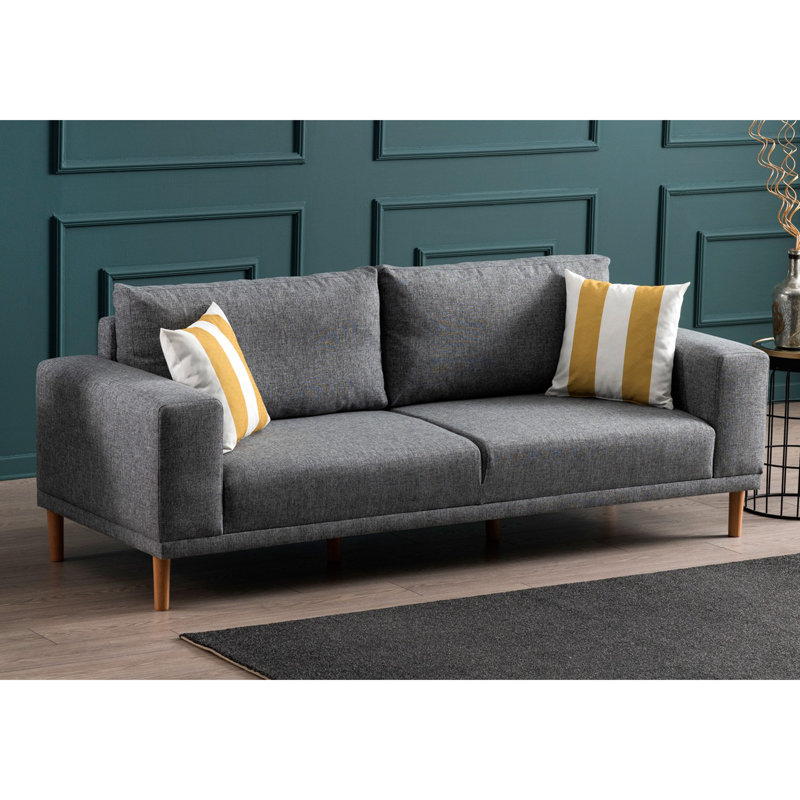 Canapé rembourré Hekuran, 100 % polyester gris