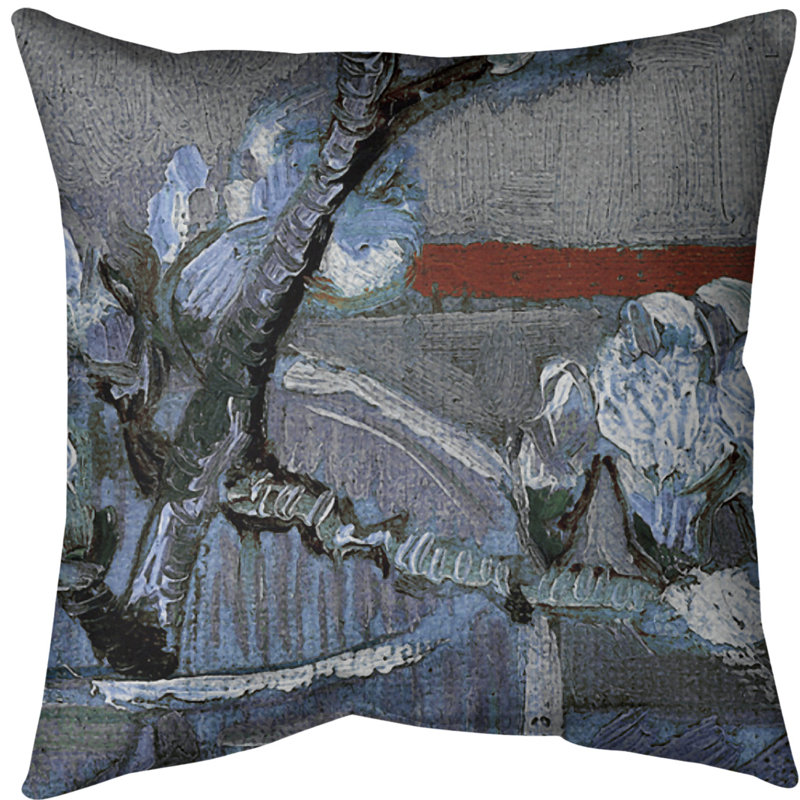 Housse d’oreiller en verre, Bleu, Faux lin