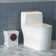 Dual-Flush Elongated Wall-Mount Toilet, Upflush Toilet System with Powerful 600W Macerator Pump, Macerating Toilet for Basement (Seat Included)