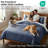 Southshore Fine Linens Vilano Duvet Cover Set, Oversized 110 GSM Microfiber Bedding with Hidden Zipper Closure and 4 Corner Ties, 2 Pillow Shams, Full/Queen, Dark Blue-850210333-850210346
