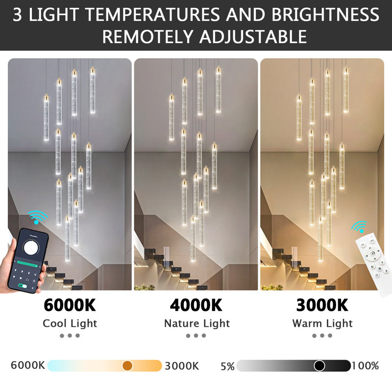 Ladainian Glam Chandelier Crystal LED Linear Light