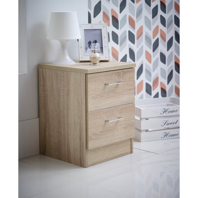 Fully Assembled Ingram 2 Drawer Bedside Table
