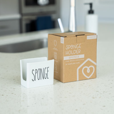 Porte-éponge en porcelaine pour évier de cuisine, porte-évier blanc de ferme pour éponges à vaisselle et tampons à récurer