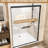48" W X 72" H Double Sliding Shower Door Of Matte Black Aluminum, 1/4"  6Mm  Clear Tempered Glass With Shatter Film, , Easy Install In Bathroom Hdouble Doormatte Aluminumclear Glassanti-Shatter