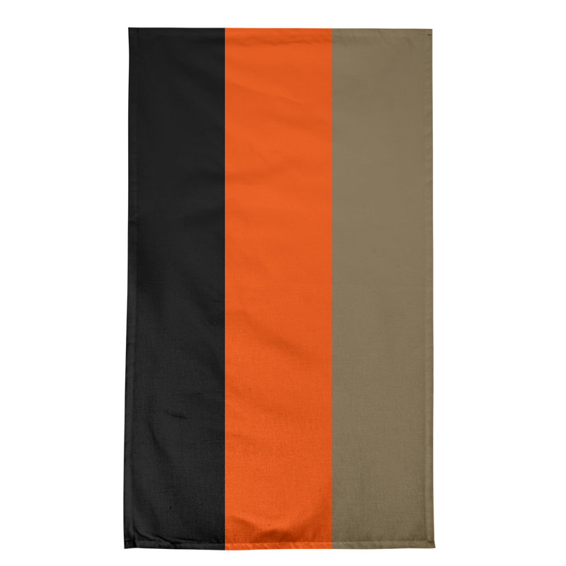 Serviette de thé hockey Anaheim, Noir / orange / doré métallique, Sergé de coton
