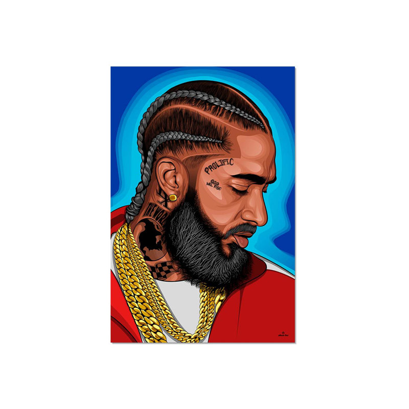 Nipsey Hussle - Art mural acrylique encadré, H 36 po x l 24 po x P 2 po