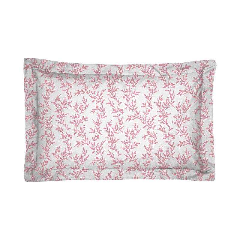 100% Cotton Plain Weave / Muslin Pillow Case, Floral, Pink