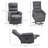 Power Lift Chair With Vibration Massage, Fabric Upholstered Recliner Chair For Elderly With Remote Control, Side Pockets, Grey-1878119767