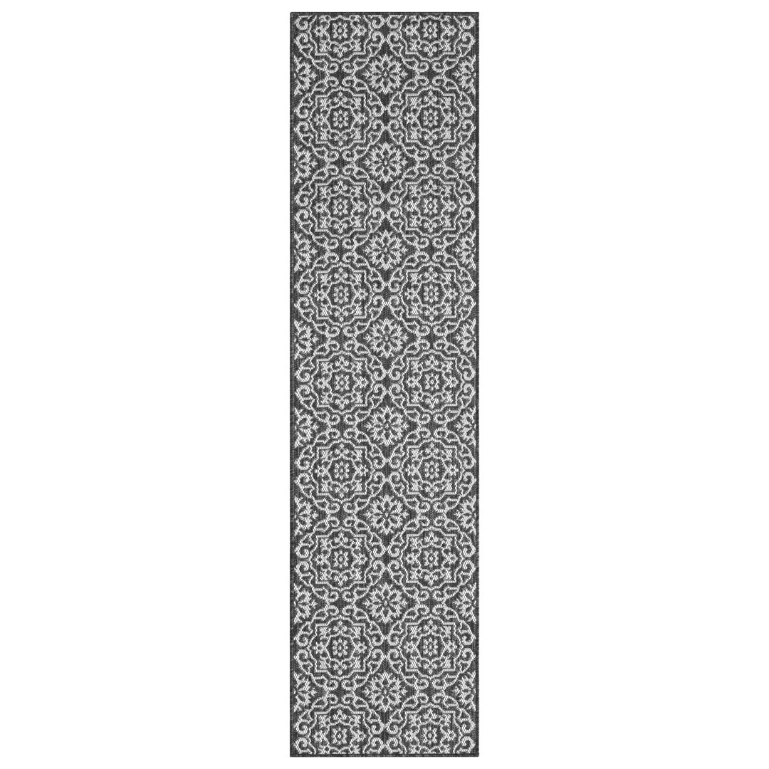 Nicole Miller New York Patio Country Danica Geometric Indoor/Outdoor Area Rug, Black/Grey Nicole Miller Rug 