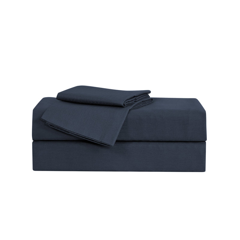 Perry Ellis Herringbone 4pc Sheet Set, King, Pageant Blue