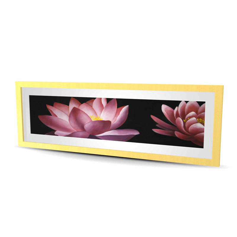 Motif de fleur de lotus - imprimé mat encadré rose | Décoration intérieure