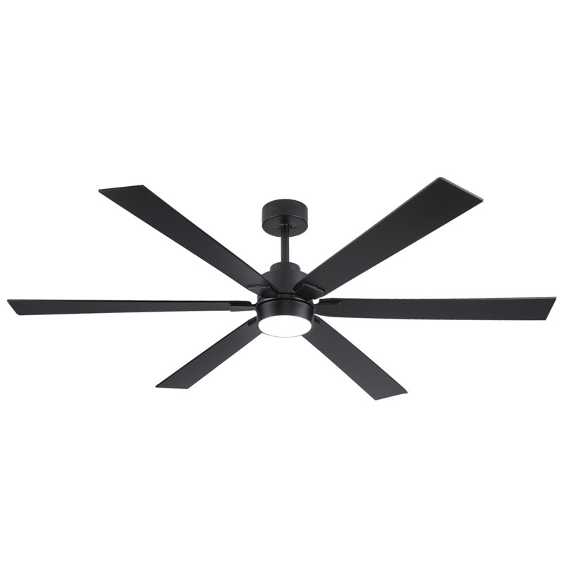 66'' Smart Ceiling Fan With Light – Reversible Dc Motor, Remote & App Control, Black, Black