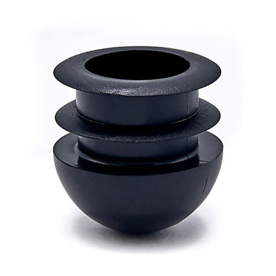 Outwater Plastic Round Dome End Cap For Tubing (25 Pcs.) | 1-1/4" Dia. Tube Plug/Chair Glide/Floor Protector/Tube Closure/Tube Hole Plug/Pipe Plug | Fits Multi Gauge Tubing | Matte Black | Heavy Duty
