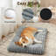 Lit pour animaux de compagnie, lit pour chien et chat anti-angoisse, matelas moelleux avec fond antidérapant, tapis pour chien lavable et confortable pour plancher ou caisse, gris-693811122-693811127