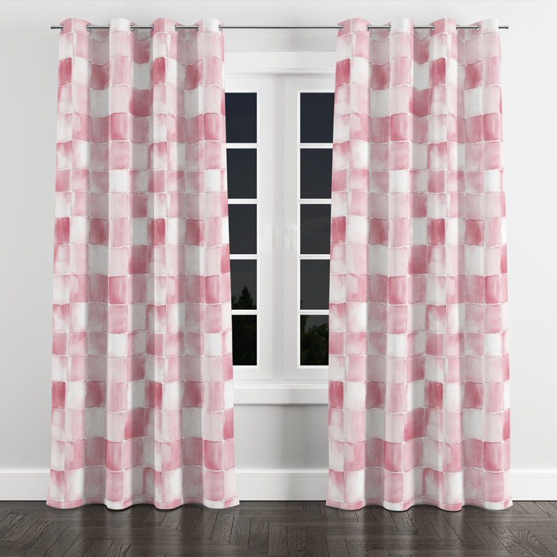 Rideaux obscurcissant French Country Room - Rideau patchwork rose et blanc avec œillets Patchwork - 1 panneau