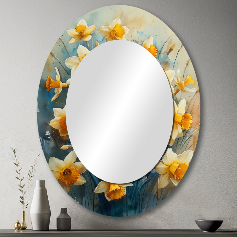 Bouquet de jonquilles - jaune et gris, 43 po x 33 po