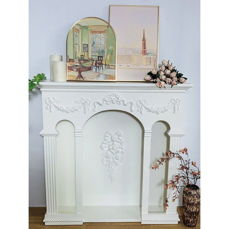 French-style carved fireplace decorative shelf